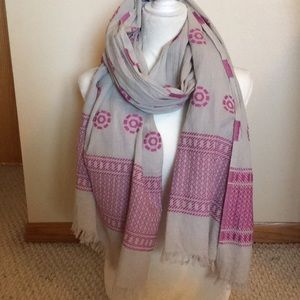 J crew geometric cotton scarf wrap